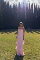 Ophelia Maxi Dress | Strapless Tiered Polyester