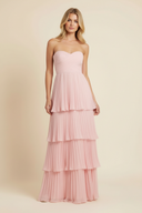 Ophelia Maxi Dress | Strapless Tiered Polyester