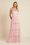 Ophelia Maxi Dress | Strapless Tiered Polyester