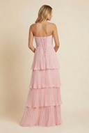 Ophelia Maxi Dress | Strapless Tiered Polyester