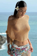 Palmer Crop Top Cover-Up | Women's Off-Shoulder Open Knit