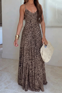Pixie Maxi Dress | Leopard Print, Spaghetti Strap, Flowy Summer Style