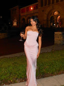 Rae Evening Maxi Dress | Strapless Corset, Ruched Detail