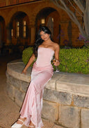 Rae Evening Maxi Dress | Strapless Corset, Ruched Detail