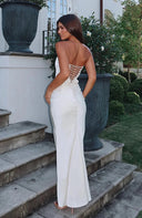 Rae Evening Maxi Dress | Strapless Corset, Ruched Detail
