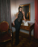 Rayna Maxi Dress | High-Neck, Sleeveless Lace Bodycon