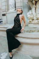 Rayna Maxi Dress | High-Neck, Sleeveless Lace Bodycon