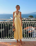 Reina Maxi Dress | Sleeveless V-Neck Cut-Out, Lightweight Fabric