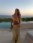 Rielle Summer Set | Off-Shoulder Ruched Two-Piece