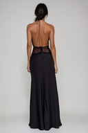 Sable Lace Maxi Dress | Plunge Neckline Backless Evening Gown