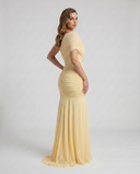 Shelby Maxi Dress | Ruched Mermaid Silhouette, Short Sleeve