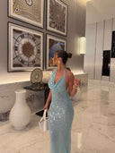 Suzy Maxi Dress | Women's Sleeveless Sequin Evening Gown