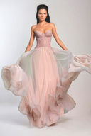 Tabitha Maxi Dress | Lace Corset Tulle Prom Gown