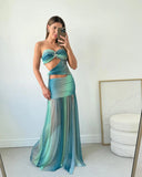 Wren Maxi Dress | Women's Strapless Mesh Cut-Out Summer Dress