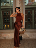 Zella Maxi Dress | Sleeveless Cut-Out, High Collar